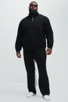 Blue Drawstring Long Sleeve Front Zip Closure Hoodie(Black,S)