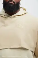 Off-White Long Sleeve Drawstring Cotton Hoodie(Off White,S)