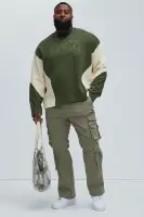 Crew Neck Long Sleeve 100% Cotton Import-Style Comfortable T-Shirt(Olive,S)