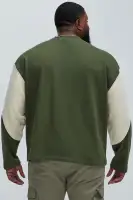 Crew Neck Long Sleeve 100% Cotton Import-Style Comfortable T-Shirt(Olive,S)