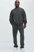 Unlucky Knit Crewneck Sweater(Black,M)