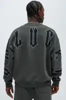 Unlucky Knit Crewneck Sweater(Black,M)