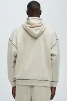 Nylon Mesh Lining Fold Down Collar Full Front Zipper Casual Ribbed Cuff Bottom Hem Jacket(Tan,S)