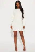 Oversized Sweatshirt Mini Dress with Long Dolman Sleeves - Soft Stretch Fabric in Pink, Grey, Ivory & Taupe