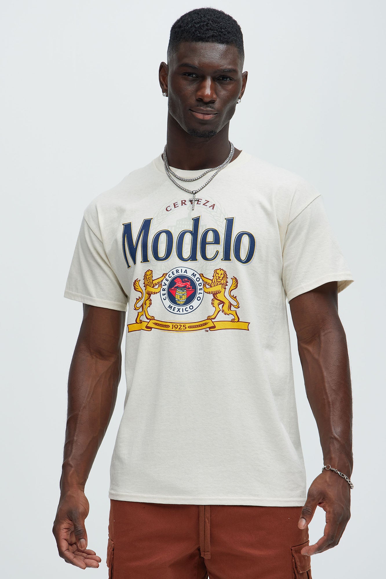 Crew Neck Short Sleeve Screen Printed Cotton T-Shirt