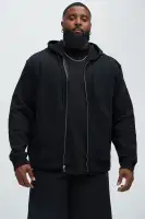 Model Height: 6'2 - Wearing Large Big & Tall: Height 6'3- Wearing XXXL Available In Black... Hood With Drawstring Full Zip Fastening Side Pockets Ribbed Trims 60% Cotton 40% Polyester Imported(Black,S)