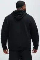 Model Height: 6'2 - Wearing Large Big & Tall: Height 6'3- Wearing XXXL Available In Black... Hood With Drawstring Full Zip Fastening Side Pockets Ribbed Trims 60% Cotton 40% Polyester Imported(Black,S)