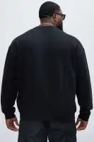 Crew Neck Long Sleeve Cotton Imported Black Top(Black,S)