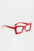 Red Blue Light Blocking Cat Eye Glasses(Red,OS)