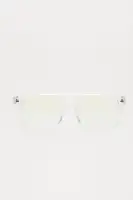 Blue Light Glasses - Clear Lens, Square Frame, Plastic Material(Clear,OS)