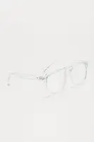 Blue Light Glasses - Clear Lens, Square Frame, Plastic Material(Clear,OS)