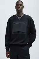 Crew Neck Long Sleeve Cotton Imported Black Top