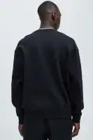 Crew Neck Long Sleeve Cotton Imported Black Top(Black,S)