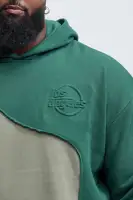 Sand-colored Embossed Detail 100% Cotton Long Sleeve Hoodie(Sand,S)