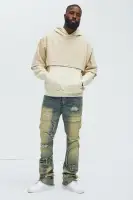 Off-White Long Sleeve Drawstring Cotton Hoodie(Off White,S)