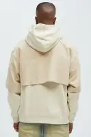 Off-White Long Sleeve Drawstring Cotton Hoodie(Off White,S)