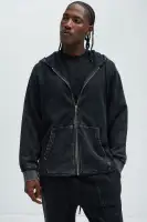 Casual Long Sleeve Full Zip Hoodie Cotton Polyester Blend