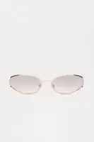 Round Metal Frame Sunglasses with Clear Lenses – Black(Black,OS)