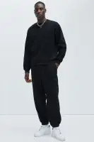 Long Sleeve Unique Print Casual Cotton-Polyester Blend Hoodie(Black,S)