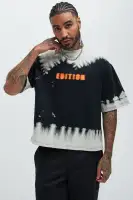 Black Crew Neck Screen Print Overalls 80% cotton 20% polyester, unique design, comfortable to wear, casual and versatile.