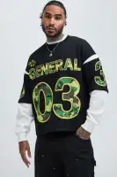 Crew Neck Long Sleeve Black Wash Cotton Polyester Casual Top