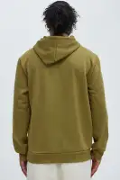 Green Drawstring Hoodie Long Sleeve Screen Print Cotton Polyester Imported(Green,S)