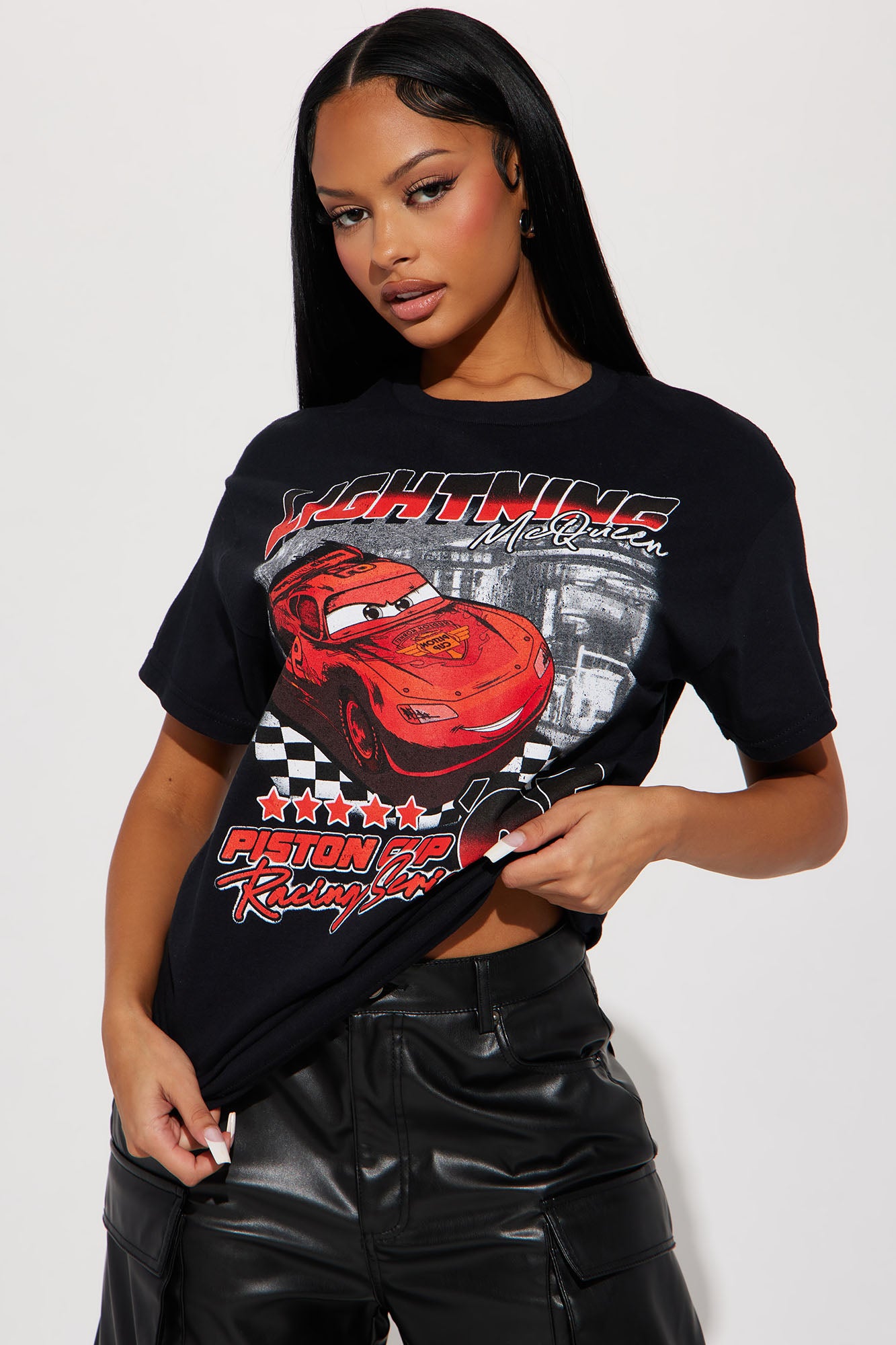 Stylish Black Graphic Crew Neck T-Shirt - 100% Cotton Stretch Fit Short Sleeve