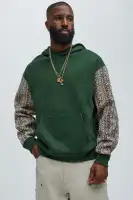 Tapestry Detail Long Sleeve Casual Hoodie
