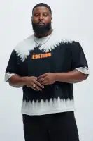 Black Crew Neck Screen Print Overalls 80% cotton 20% polyester, unique design, comfortable to wear, casual and versatile.(Black/combo,S)