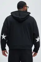 Crew Neck Long Sleeve Panel Details Cotton Polyester Casual Top(Black,S)