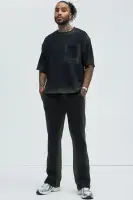 Drawstring Long Sleeve Bleach Distressed Black Wash Hoodie(Black,S)
