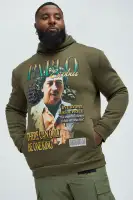 Olive Hoodie Long Sleeve Screen Print 100% Polyester Imported(Olive,S)