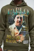Olive Hoodie Long Sleeve Screen Print 100% Polyester Imported(Olive,S)
