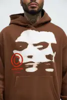 Chocolate Hoodie Long Sleeve Screen Print Imported(Chocolate,S)
