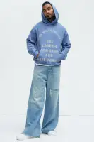 Slate Blue Hoodie Long Sleeve Screen Print Imported(Slate Blue,S)