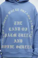 Slate Blue Hoodie Long Sleeve Screen Print Imported(Slate Blue,S)