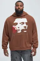 Chocolate Hoodie Long Sleeve Screen Print Imported(Chocolate,S)