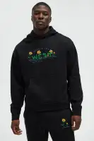Black Long Sleeve Embroidered Hoodie