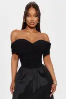 Elegant Black Off-Shoulder Maxi Dress with Ruched Top & A-Line Silhouette - Stretchy Polyester-Spandex Blend(Black,XS)