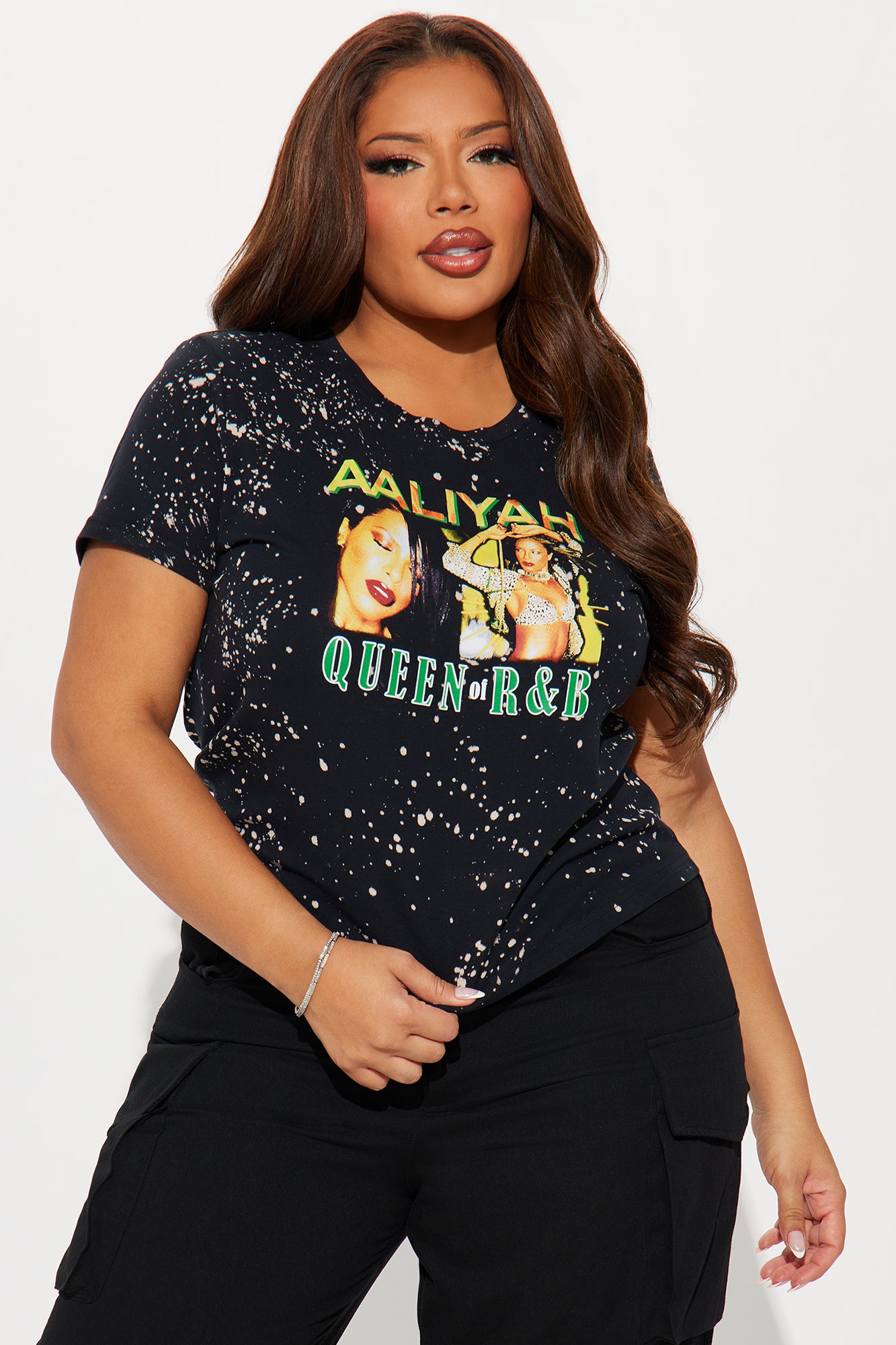 Vintage Bleached Graphic Crew Neck Tee - 95% Cotton, 5% Spandex - Stretch Comfort Fit