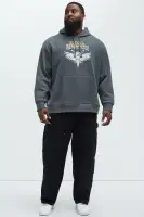 Charcoal Cotton-Blend Casual Long Sleeve Hoodie(Charcoal,S)