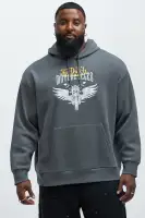 Charcoal Cotton-Blend Casual Long Sleeve Hoodie(Charcoal,S)