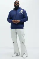 60% Cotton 40% Polyester Hoodie With Kangaroo Pocket Printed Design Unique Natural Look(Blue,S)