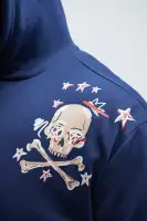 60% Cotton 40% Polyester Hoodie With Kangaroo Pocket Printed Design Unique Natural Look(Blue,S)
