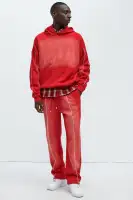Dark Brown Panel Detail Drawstring Waist Casual Jumpsuit(Red,S)