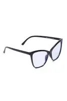 Blue Light Protection Glasses - Clear & Black Plastic Frame(Black,OS)