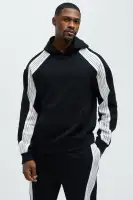 Long Sleeve Embossed Detail Cotton Polyester Blend Imported Hoodie