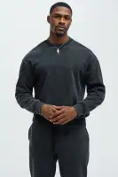 Boxy Fit Crew Neck Short Sleeve Dark Brown Wash Casual Top