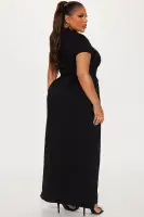 Elegant Black & Mocha Maxi Dress – High Neck, Sleeveless, Pleated Front with Zipper Closure – Stretchy Rayon Blend(Black,XS)