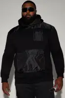 Black Hoodie Long Sleeve Chest Zip Pocket Fleece Imported(Black,S)